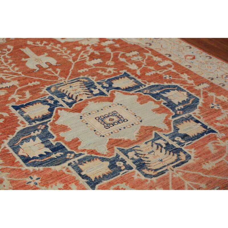 Vegetable Dye Heriz Serapi Oriental Area Rug Handmade Wool Carpet - 7'0"x 10'0"