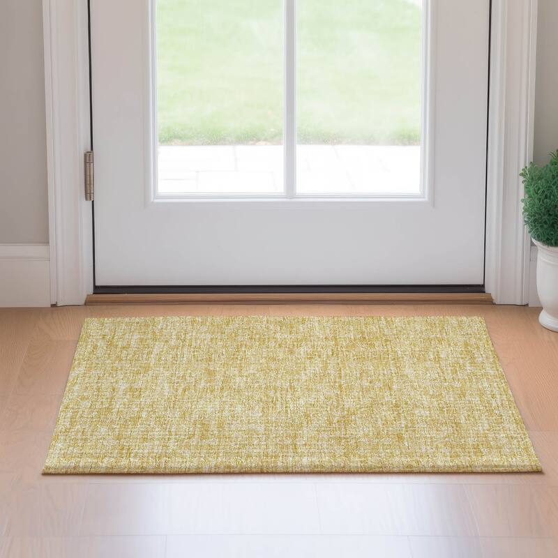 Premium Washable Super Soft Modern Floral Mayfield Rug - Gold - 1' 8" x 2' 6" - Rectangle