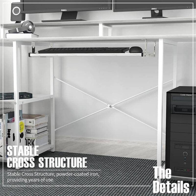 Computer Desk with Storage Shelves