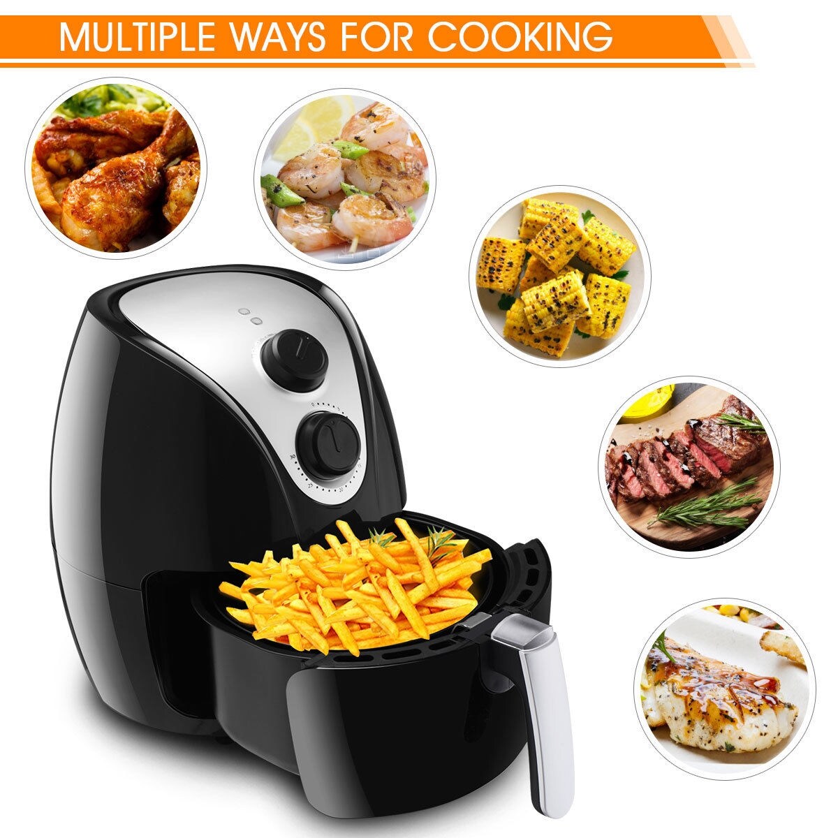 Costway 1500W Electric Air Fryer Cooker with Rapid Air Circulation - Bed  Bath & Beyond - 15869382
