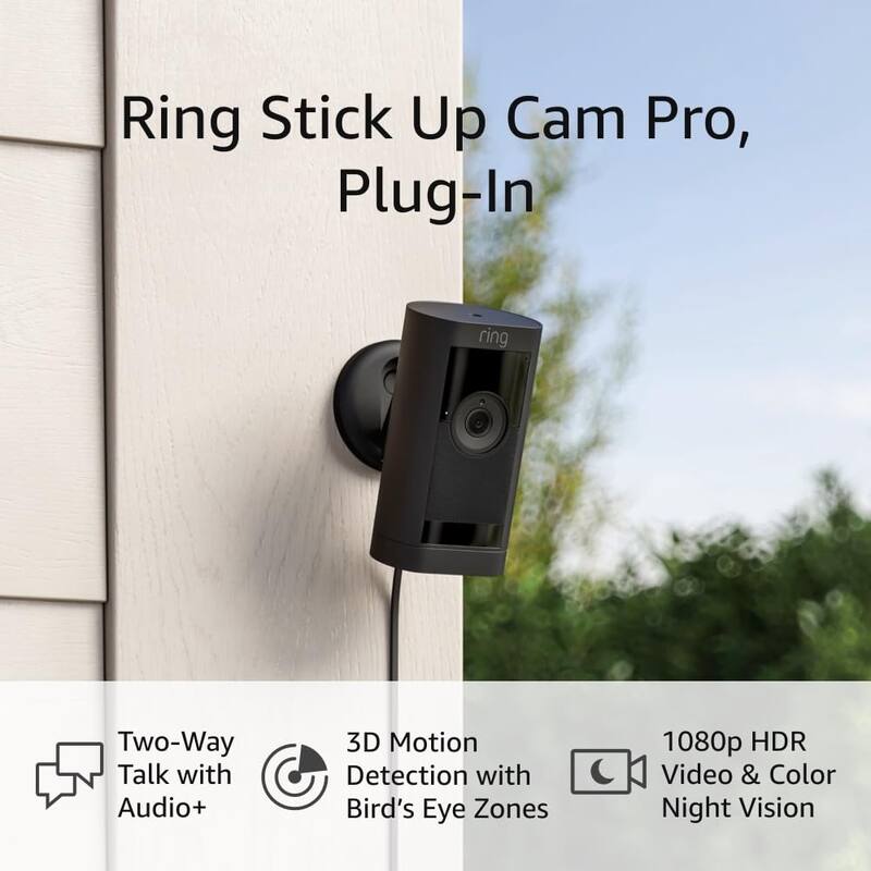 Ring Stick Up Cam Pro Plug In - Black