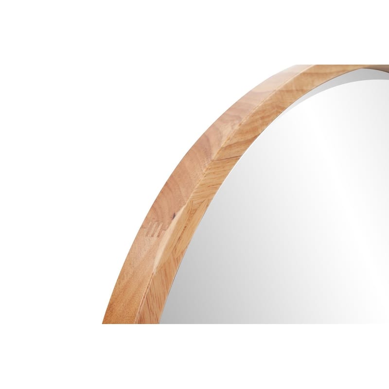 Allan Andrews Light Oak Wood Framed Beveled Wall Mirror