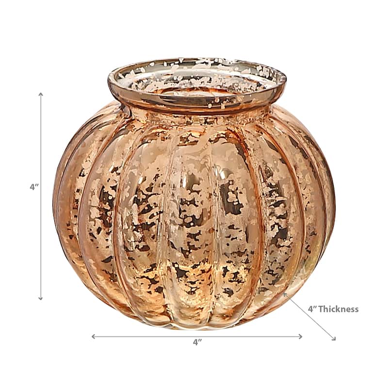 Mercury Sphere Ribbed Tealight Holder Bronze - Set of 2 - N/A