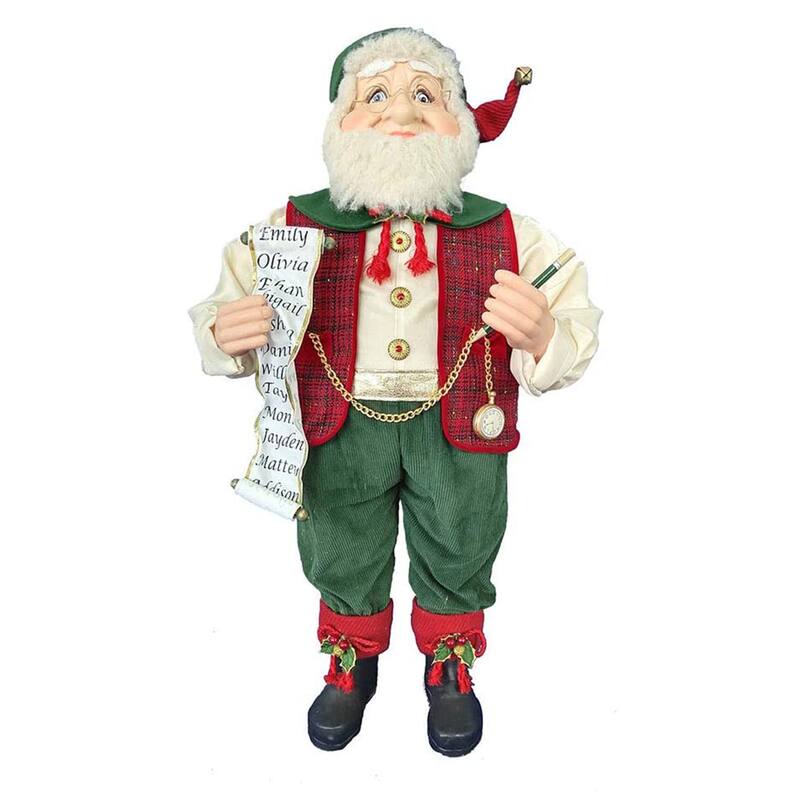 Kurt Adler 36 In Kringles Elf Figurine for Fans and Collectors, Red and Green - 3.8