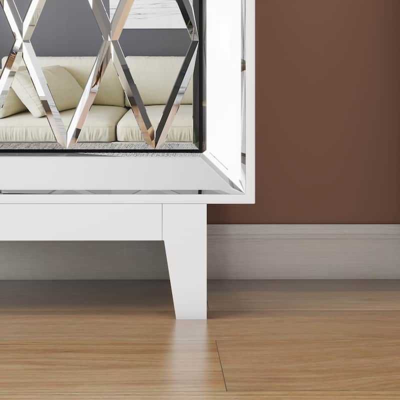 2-Drawer Mirrored Nightstand, Set of 2