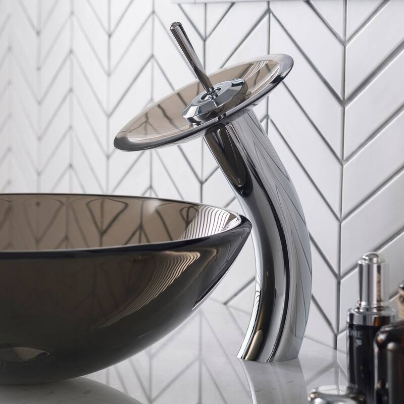 Kraus Waterfall Single Hole Vessel Bathroom Faucet