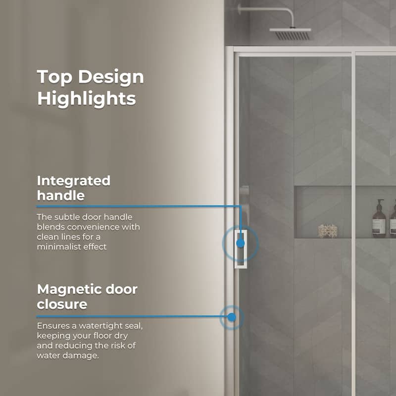Stanford Sliding Clear Alcove Shower Door