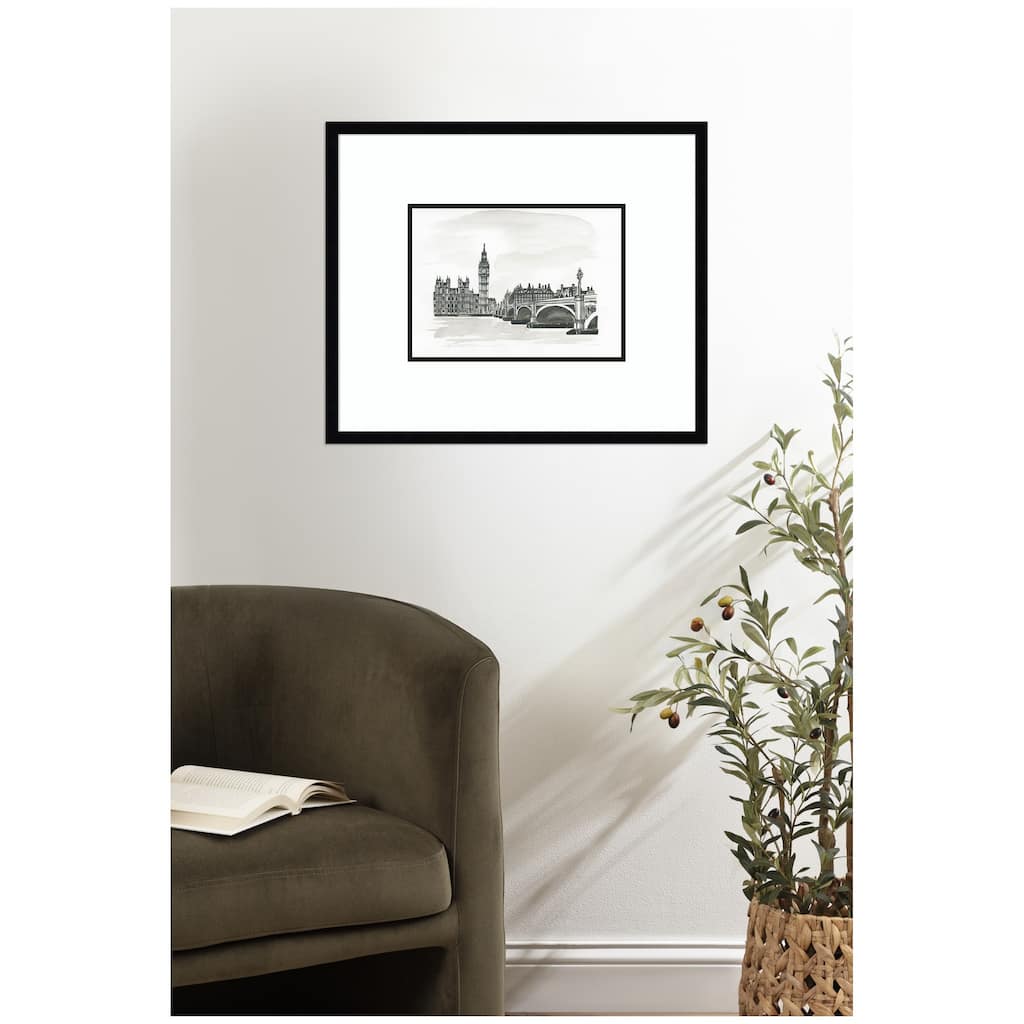Kate and Laurel Postcard London by Teju Reval Framed Wall Art Print