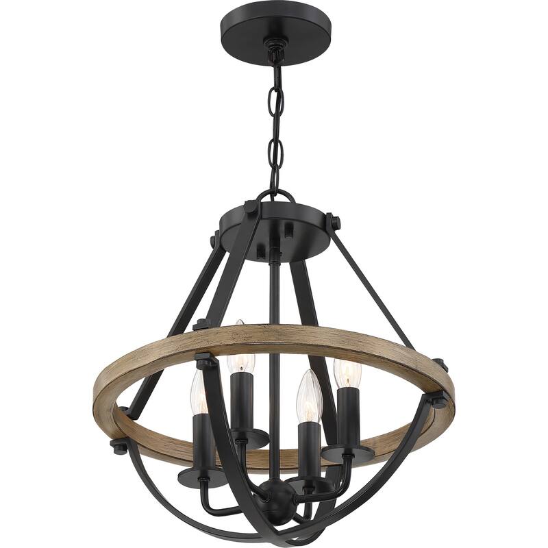 Quoizel Bartlett 4-Light 16" Ceiling Light in Earth Black