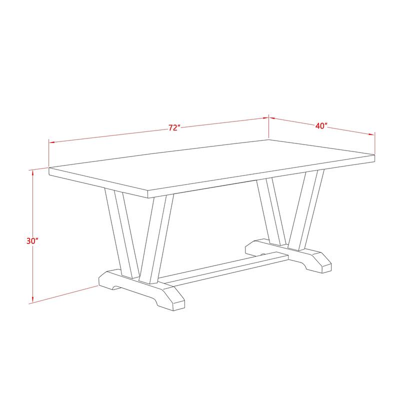 East West Furniture Dining Set- A Rectangular Table and stackable Kitchen Chair, Wire Brushed Black (Pieces & Seat Options)