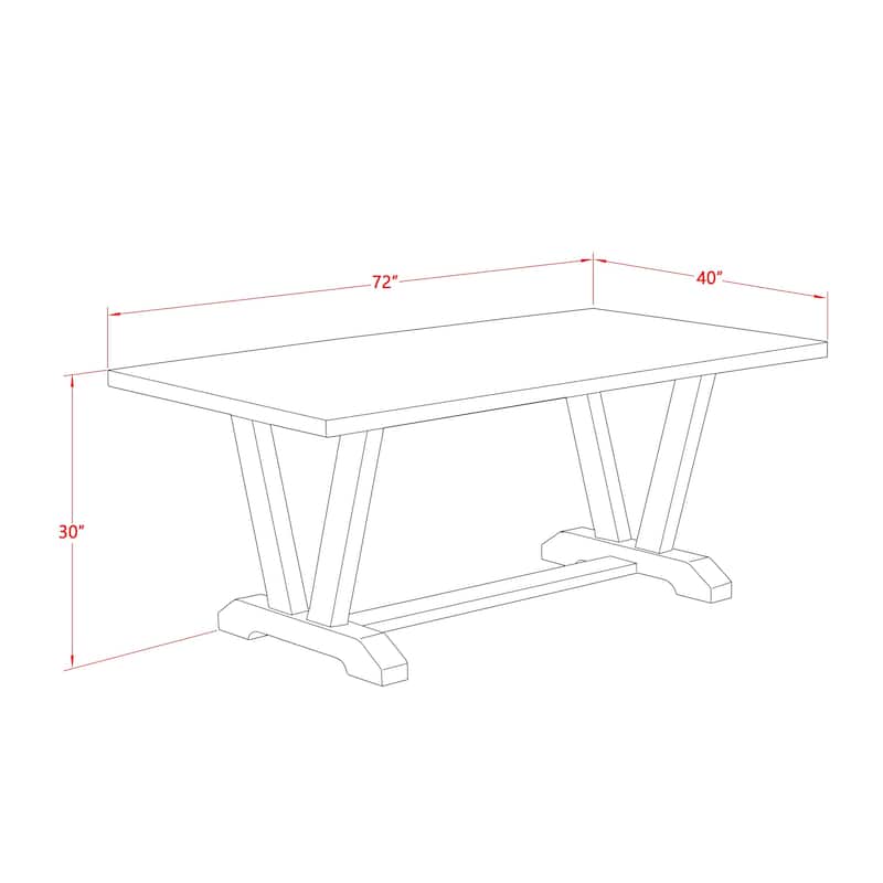 East West Furniture dining room set - a wooden table & Stackable Modern chairs - Wire-brushed Black (Pieces & Seat Options)