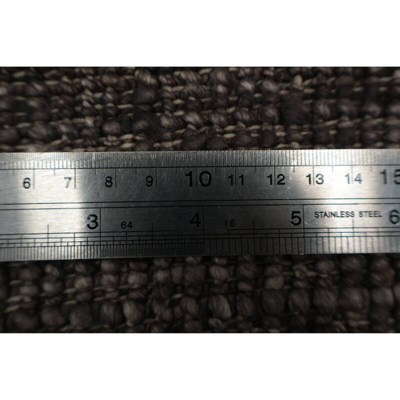 Hand Knotted Oriental 100% Wool Carpet Modern Solid Greys & Charcoal Gabbeh Runner Rug - 5' 0'' X 2' 0''