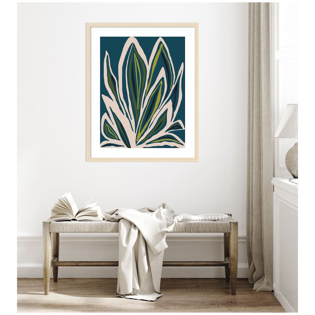 Kate and Laurel Framed Art Blue Flora 1 by Alicia Bock