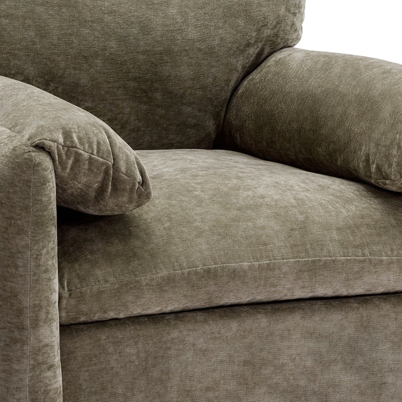 Contemporary Chenille Oversized Armchair with Wide Armrests by Harper&Bright Designs