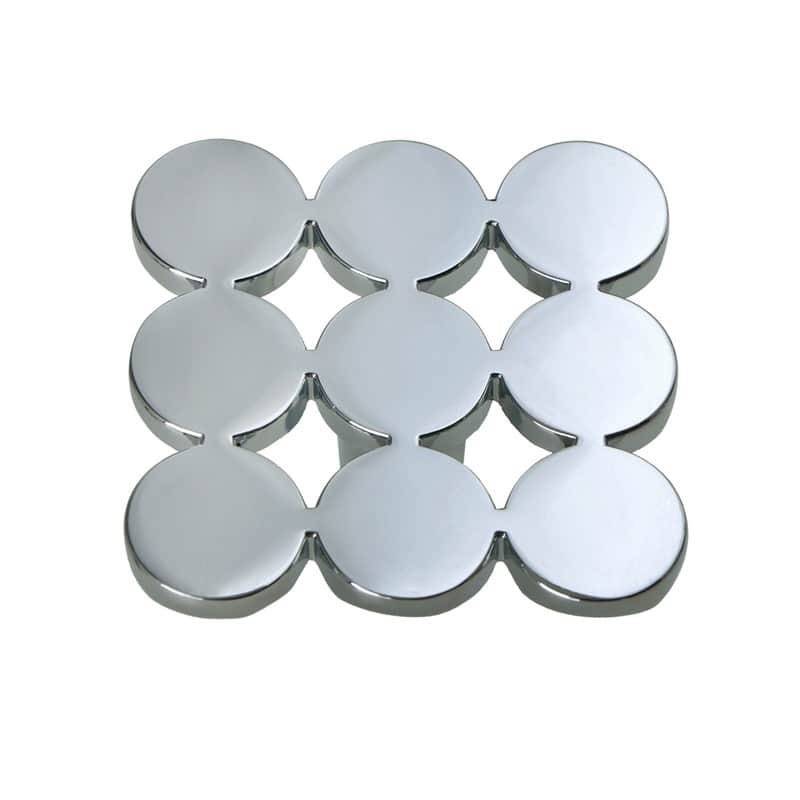 Utopia Alley Tempo Square Cabinet Ring Pull Knob - Vintage Cabinet Polished Chrome Hardware with Hand, Pull Knobs 1.9"