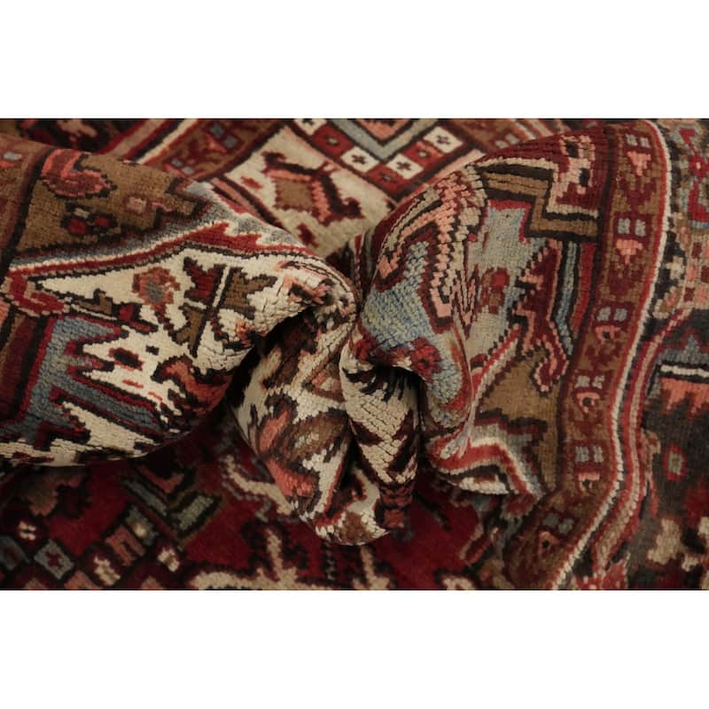 Hand Knotted Oriental 100% Wool Carpet Traditional Medallion Red Heriz Area Rug - 10' 5'' X 7' 4''