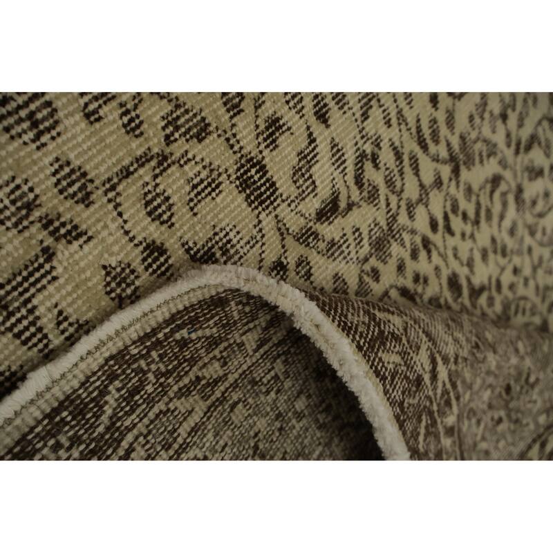 Hand Knotted Oriental 100% Wool Carpet Transitional Floral Beige & Ivories Anatolian Area Rug - 9' 2'' X 6' 2''