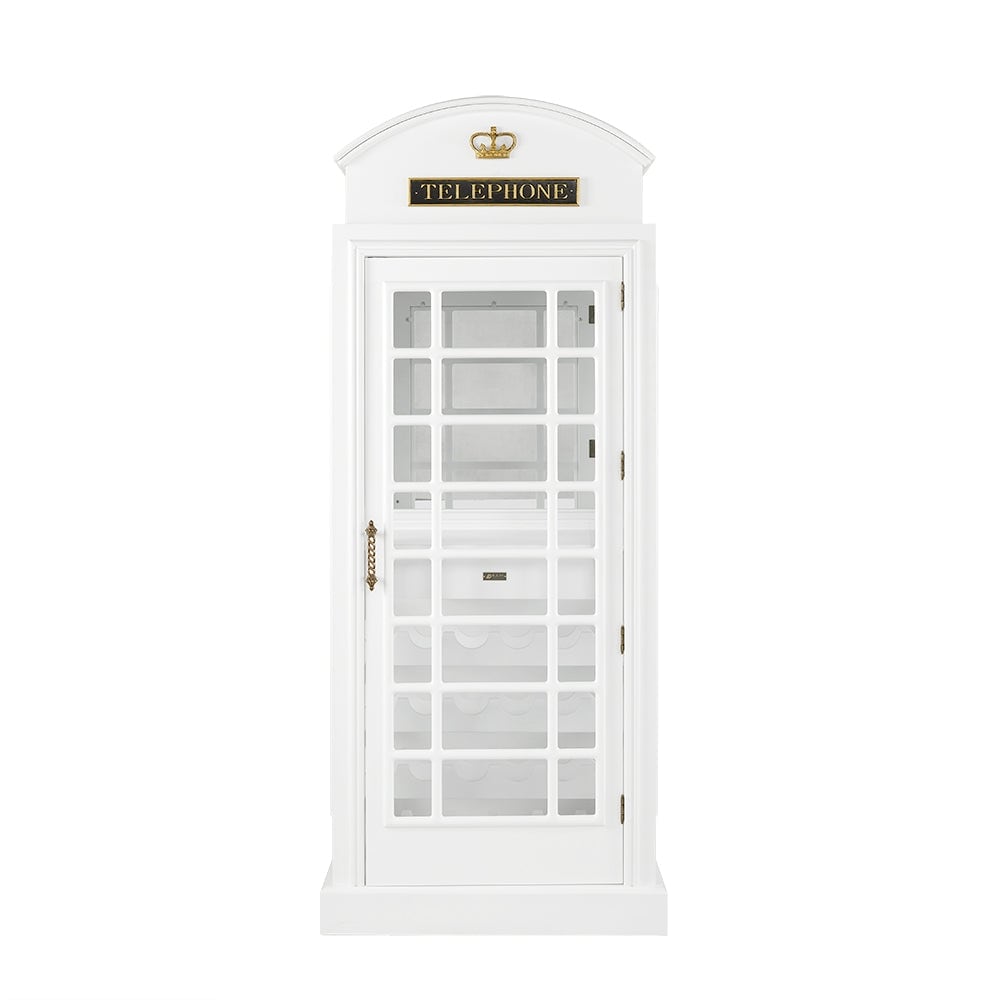 Old English Telephone Booth Bar Cabinet