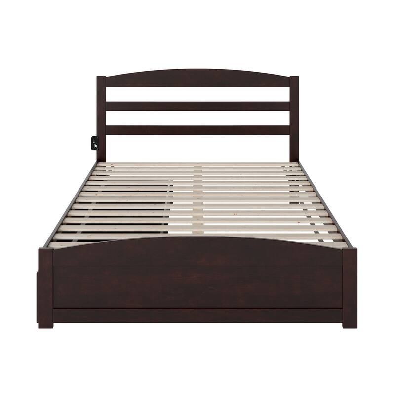 Warren Platform Bed with Footboard and 2 Storage Drawers