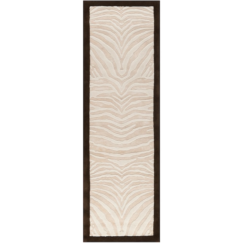 SAFAVIEH Handmade Soho Amberly Zebra N.Z. Wool Rug