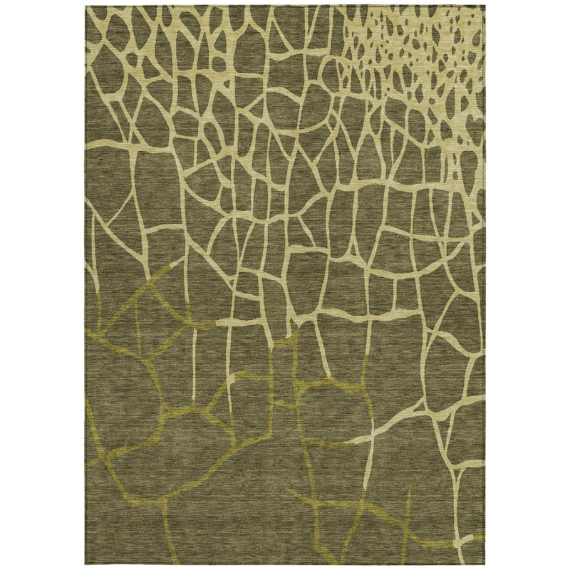 HomeRoots Abstract Transitional Rectangle Outdoor Rug