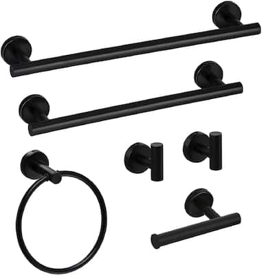 6 Piece Stainless Steel Wall Mount Bathroom Towel Rack Set