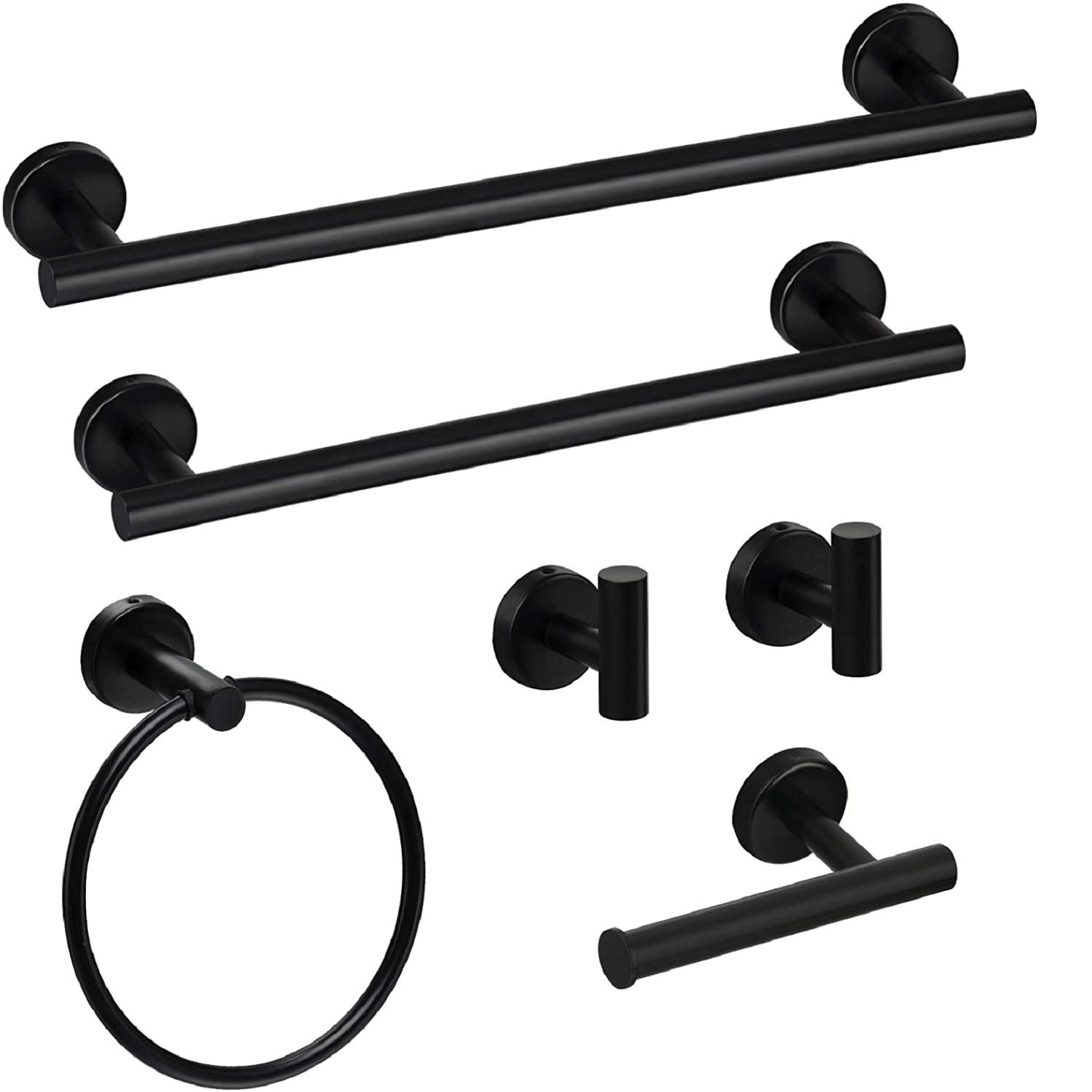 6 Piece Stainless Steel Wall Mount Bathroom Towel Rack Set