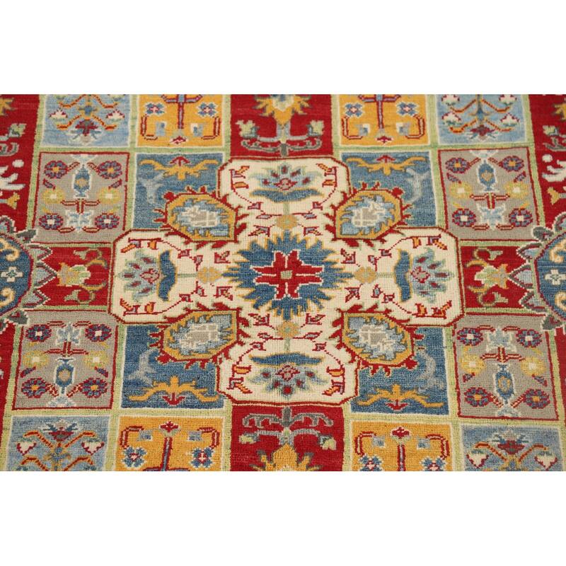 Garden Design Kazak Accent Rug Hand-Knotted Blue Wool Carpet - 4'0" x 5'10"
