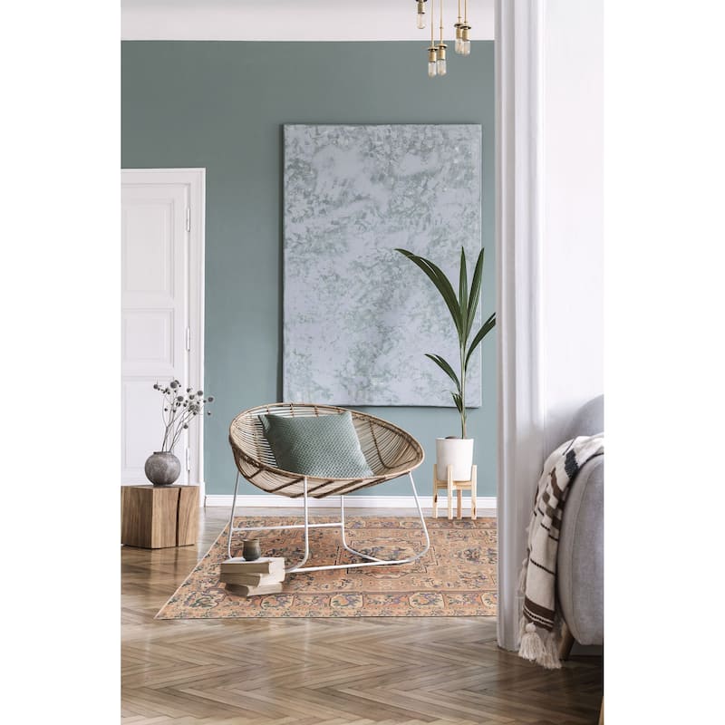 ECARPETGALLERY Hand-knotted Antalya Vintage Tan Wool Rug - 6'9 x 9'6