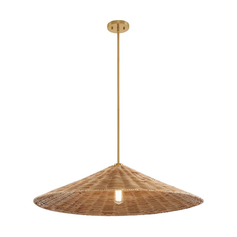 Trade Winds Lighting 1-Light Wicker Pendant