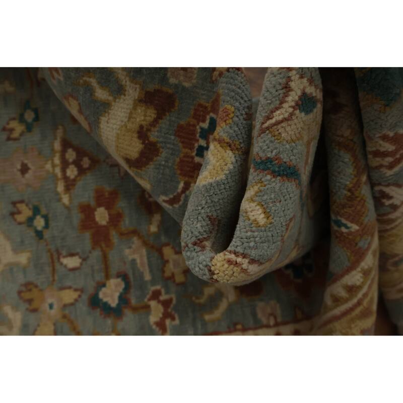 Hand Knotted Oriental 100% Wool Carpet Traditional Floral Navy Blue & Blues Ziegler Area Rug - 3' 10'' X 2' 0''