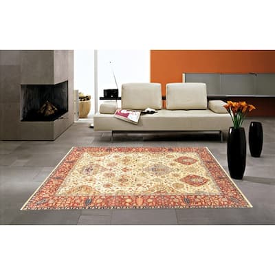 Pasargad Home Kerman Collection Hand-Knotted Lambs Wool Area Rug