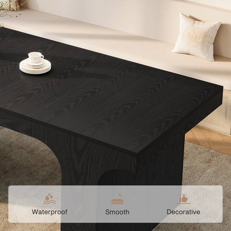 71" Large Wood Dining Table, Rectangular Kitchen Table, Dinner Accent Gathering Table