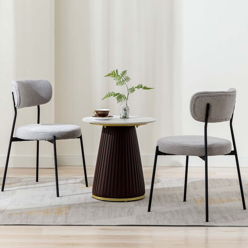 Textured Boucle 17.5" Seat Height Padded Dining Chairs