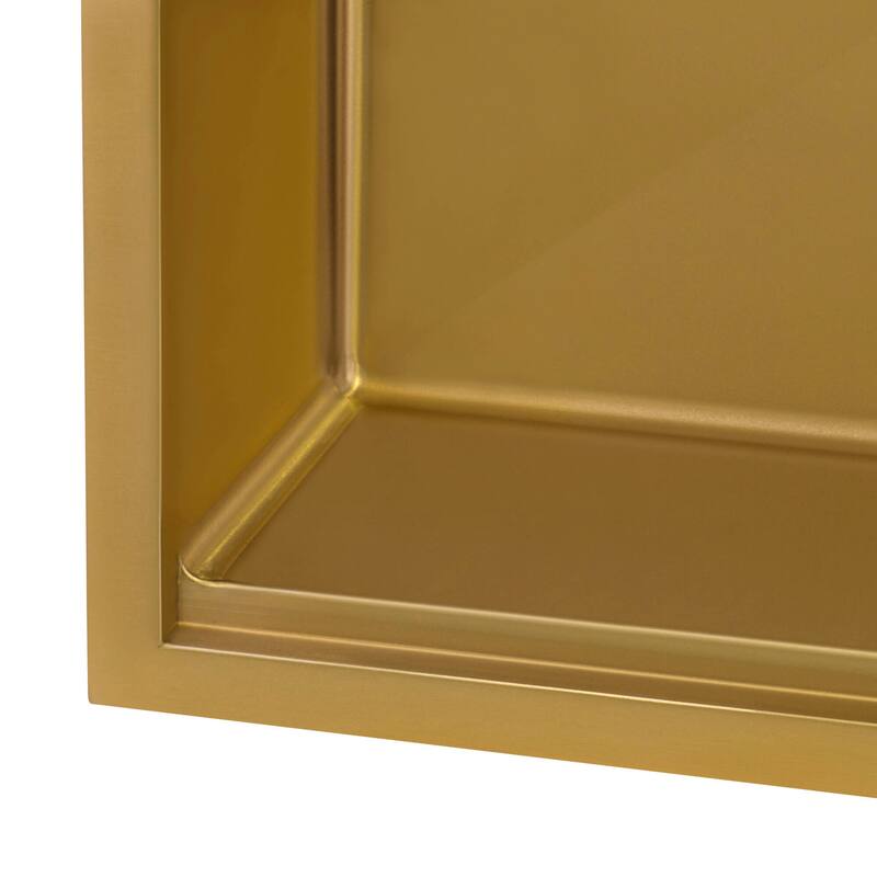 Ruvati 15 inch Polished Matte Gold Stainless Steel Workstation Bar Sink Drop-in - RVH8215GG