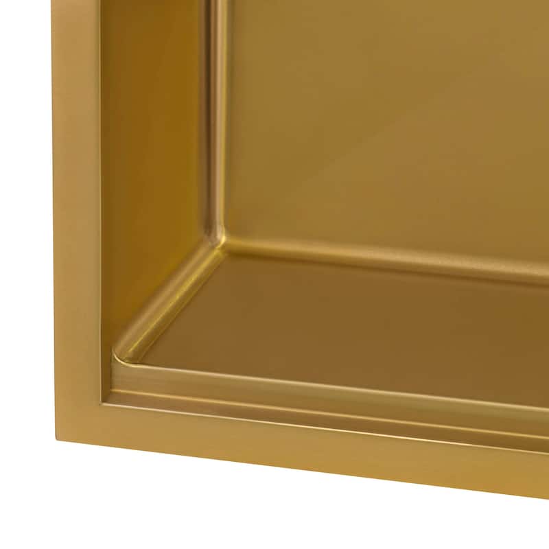 Ruvati 15 x 20 inch Matte Gold Stainless Steel Workstation Bar Sink Drop-in - RVH8210GG