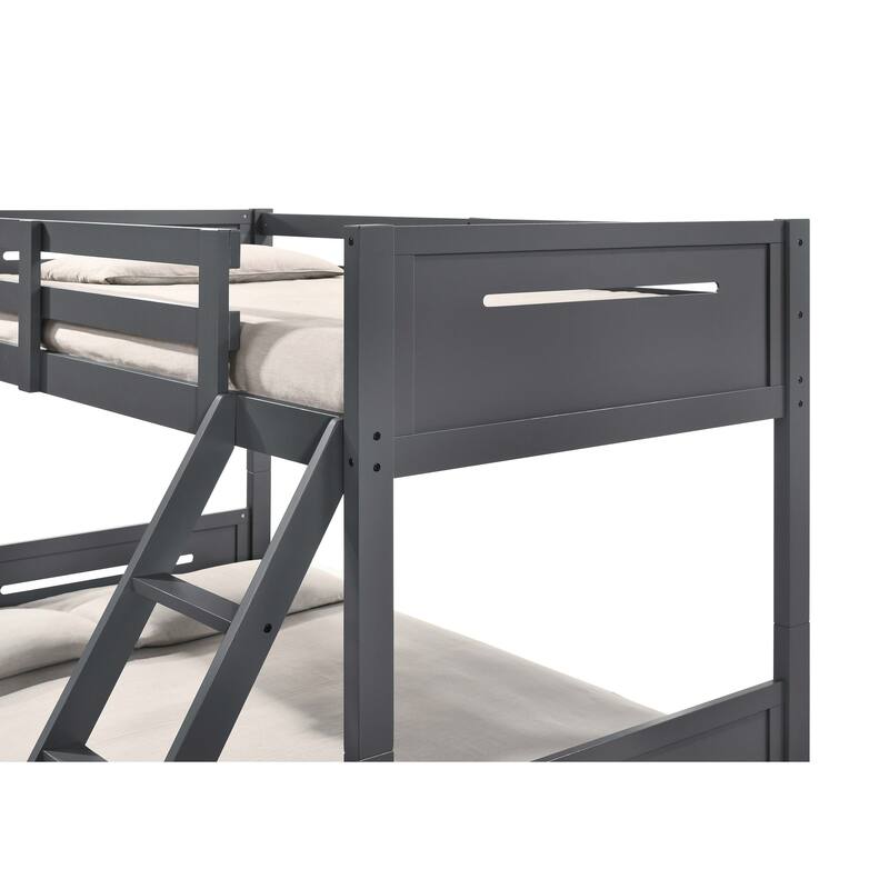 Littleton Transitional Wood Bunk Bed with Slatted Mattress