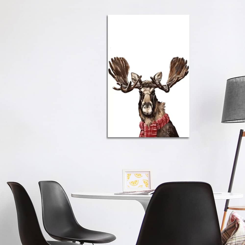 iCanvas "Christmas Moose" by Big Nose Work Canvas Print