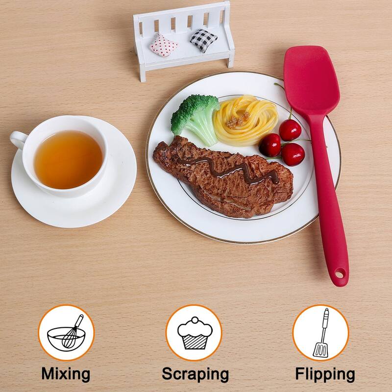 Silicone Spatula Heat Resistant Rubber Flipping Turner for Cooking