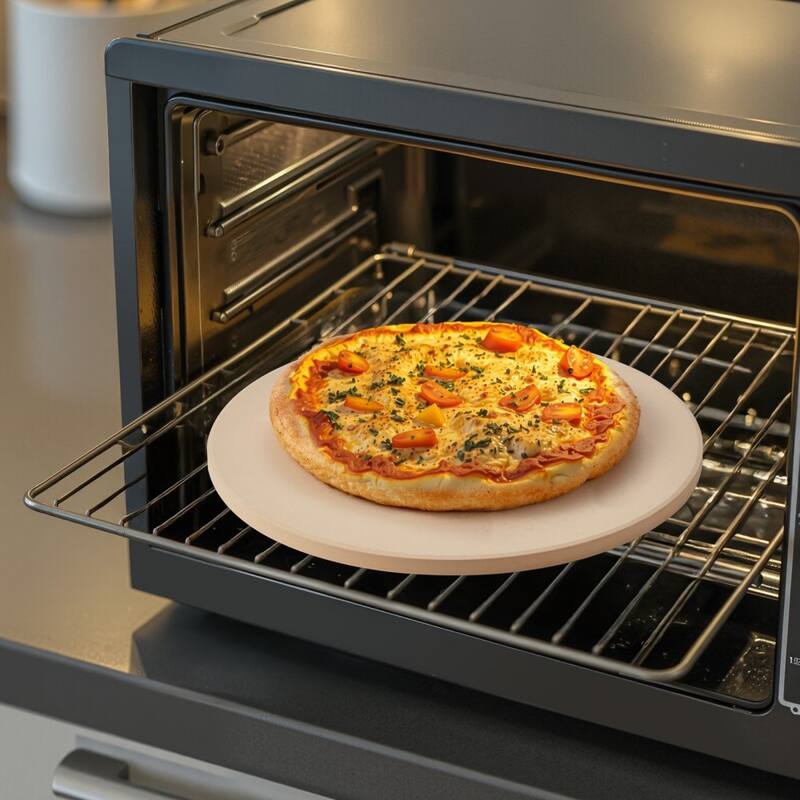 Beige Cordierite 15 Inch Round Pizza Stone with Heat-Resistant 1450 F and Accessories - 15 x 15 x 0.67 in
