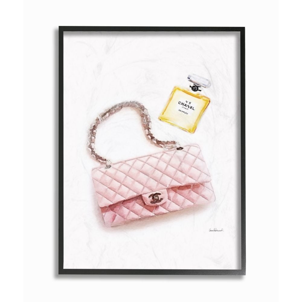 Stupell Pink Purse Gold Perfume Glam Fashion Watercolor Design Framed Wall  Art - Bed Bath & Beyond - 31249165