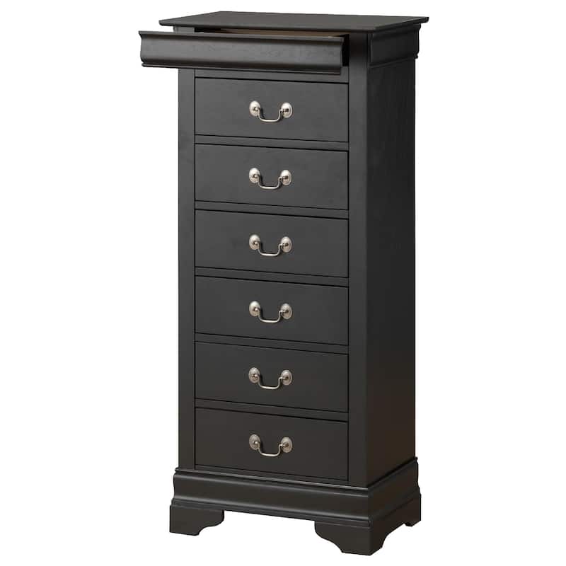7-Drawer Wooden Bedroom Chest - 51" - Black