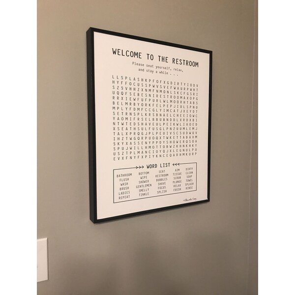 The Stupell Home Decor Black and White Restroom Crossword ...