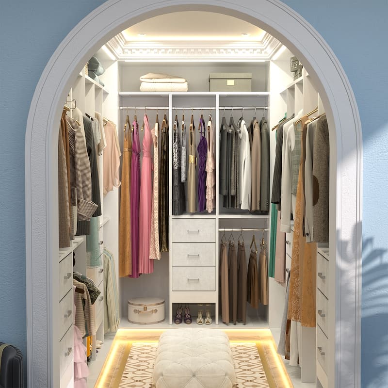 4FT Kid's Closet Syatem with Fabric Drawers for Small Closet, Closet Organizer for Walk-in/ Reach-in Closet