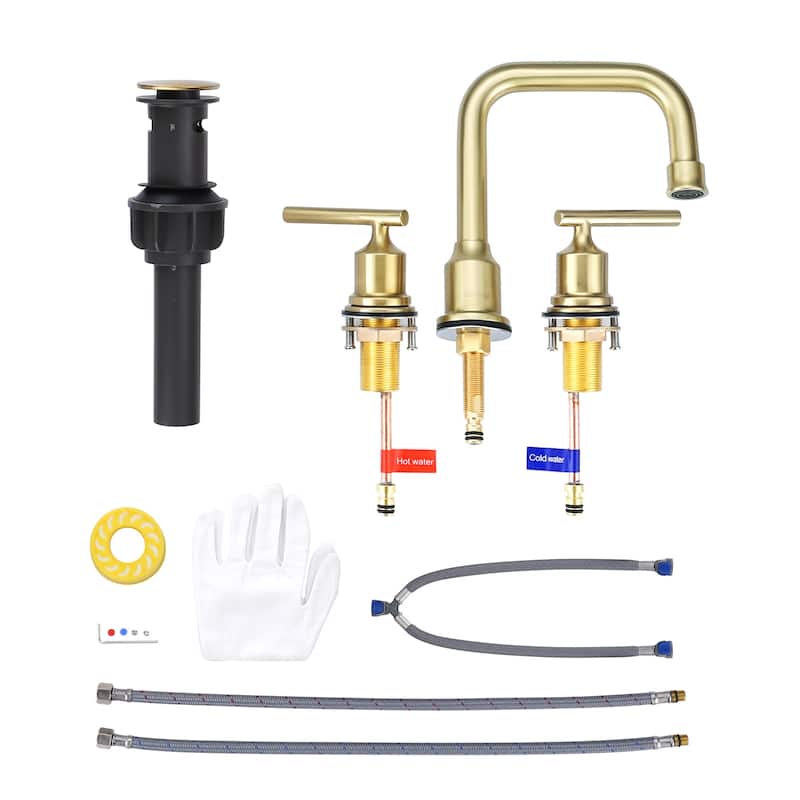 WOWOW Double Handle 8 in. Widespread Bathroom Sink Faucet