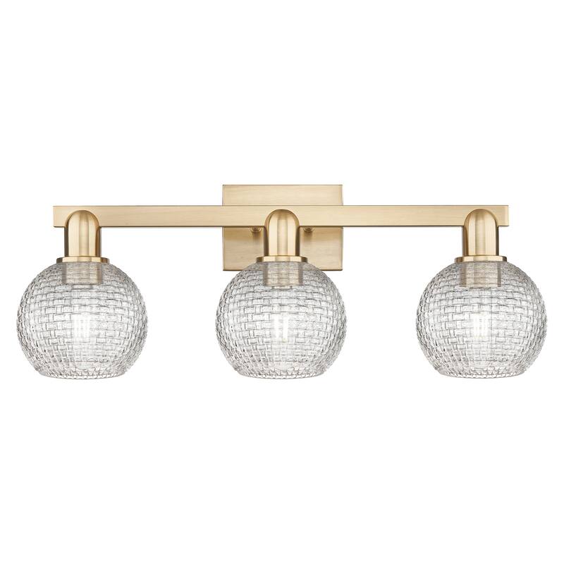 Innovations Lighting Endless Possibilities Arcadia - Athens - 3 Light 25" Basketweave Bath Vanity Light - Champagne Bronze