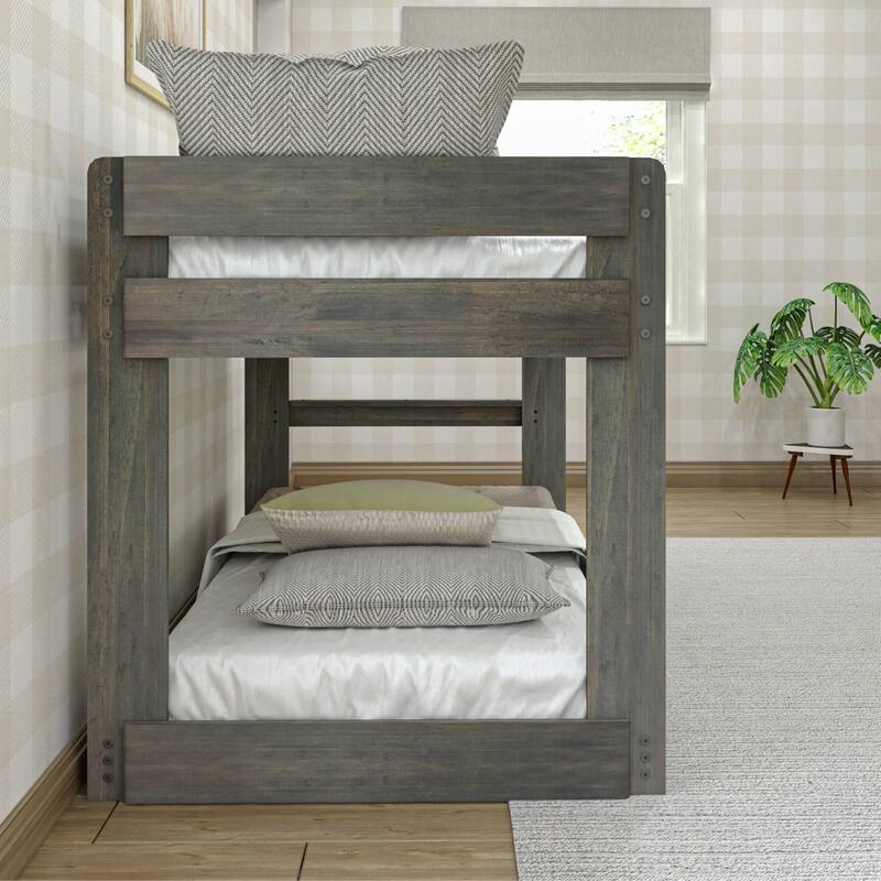Max and Lily Farmhouse Twin over Twin Low Bunk Bed