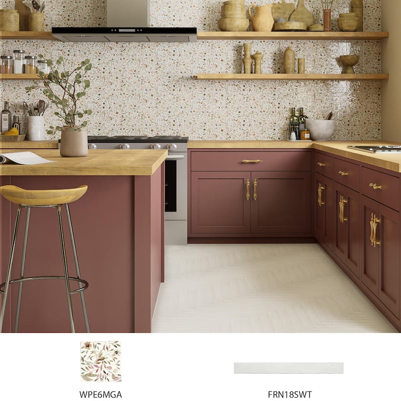 Merola Tile Mayolica Garden 5-7/8" x 5-7/8" Ceramic Wall Tile