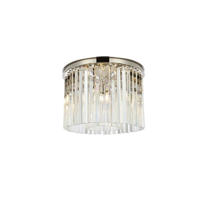 Royce Edge 6-Light Polished Nickel Flush Mount - polished nickel (royal cut clear crystals)