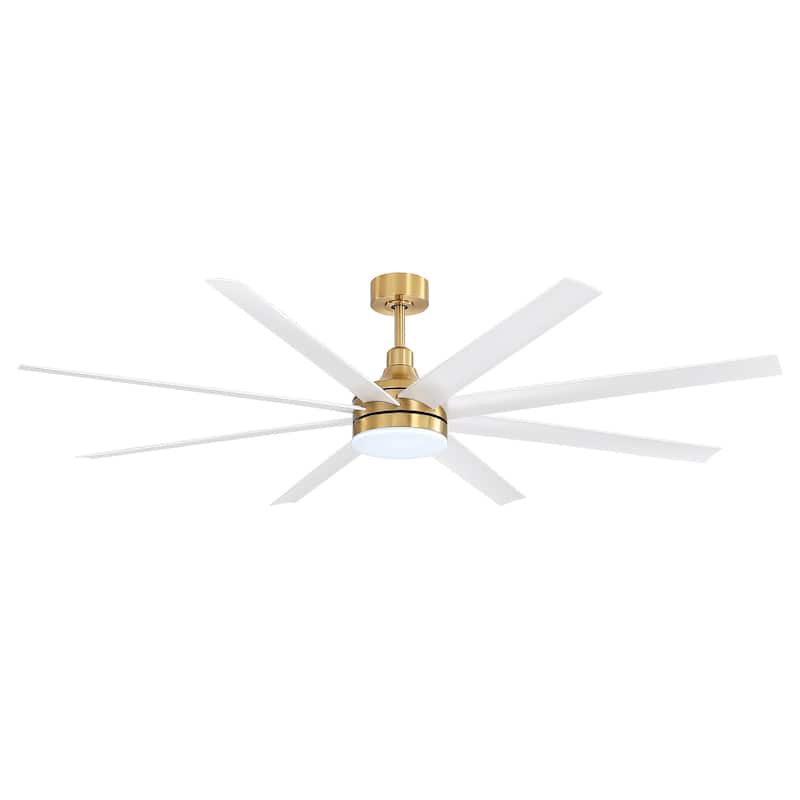 72-in Gold Large Indoor Ceiling Fan with Light Remote (8-Blade)